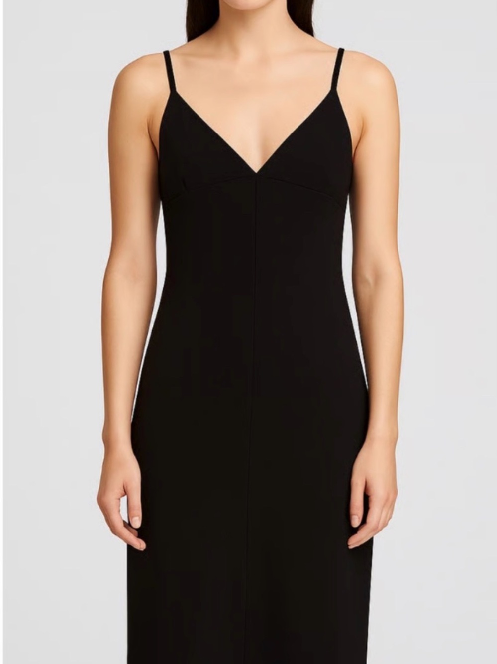 T by Alexander Wang Black V-Neck Spaghetti-Strap Mini Dress